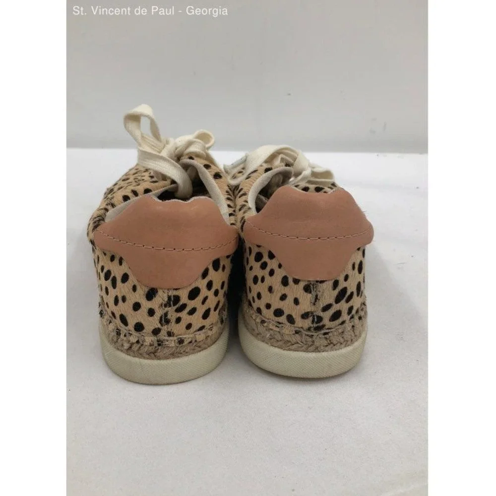 Dolce Vita Beige Cheetah Print Cow Hair Espadrille Sneaker Casual Shoe Women 9